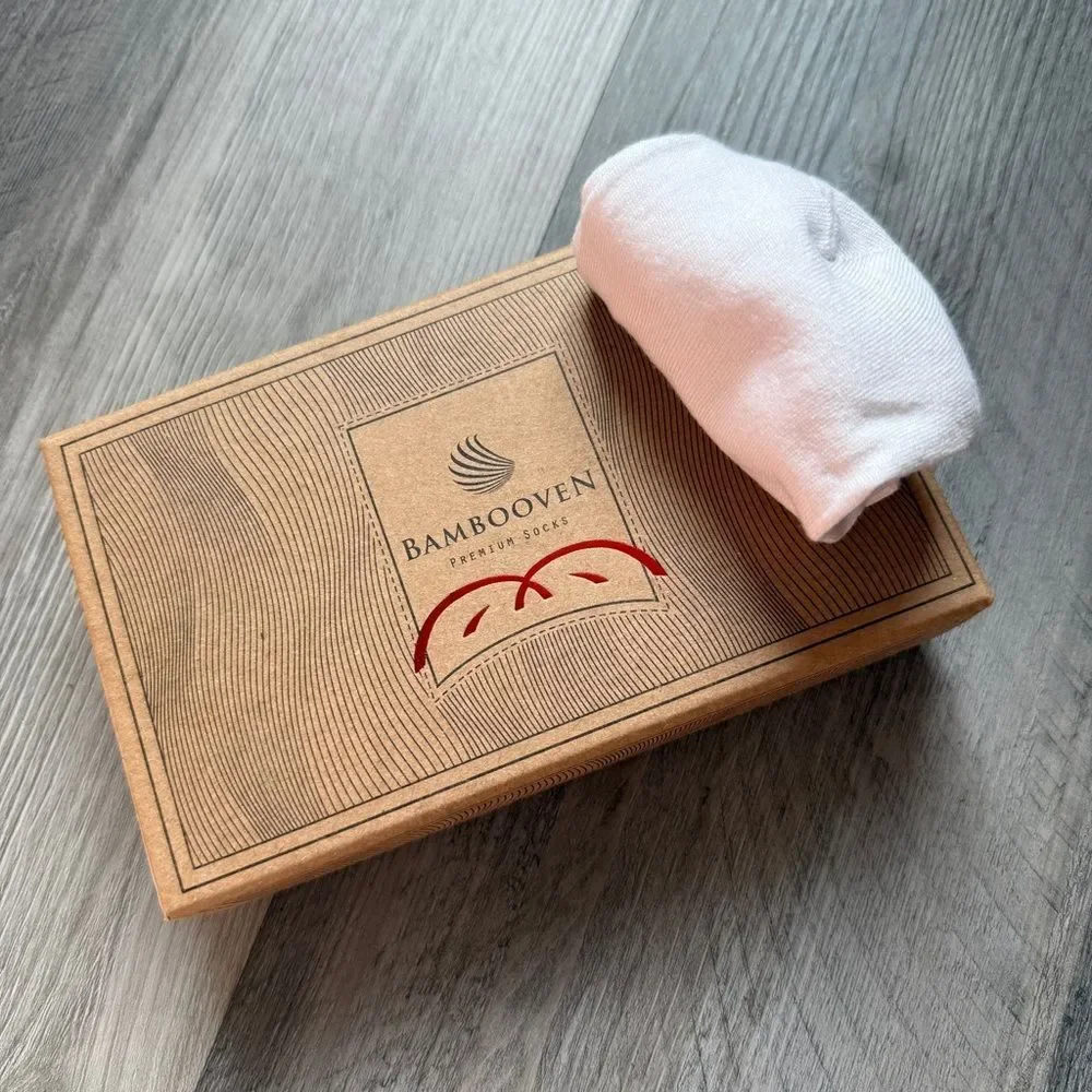 Bambooven Premium Bamboo Socks NEW White Women’s Athleisure Workout Gym